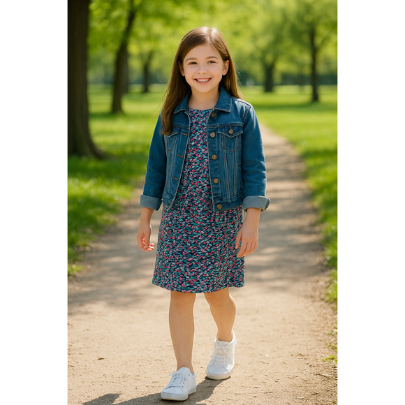 Vineyard Vines Swimming Whales Tisbury Stretch Knit Dress | Girls Size M (10–12) - Picture 2 of 9